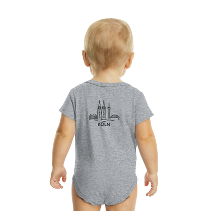 Köln Skyline (großer Druck auf dem Rücken) - Organic Baby Bodysuit