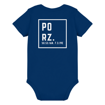 Porz Koordinaten (großer Druck Rücken) - Organic Baby Bodysuit