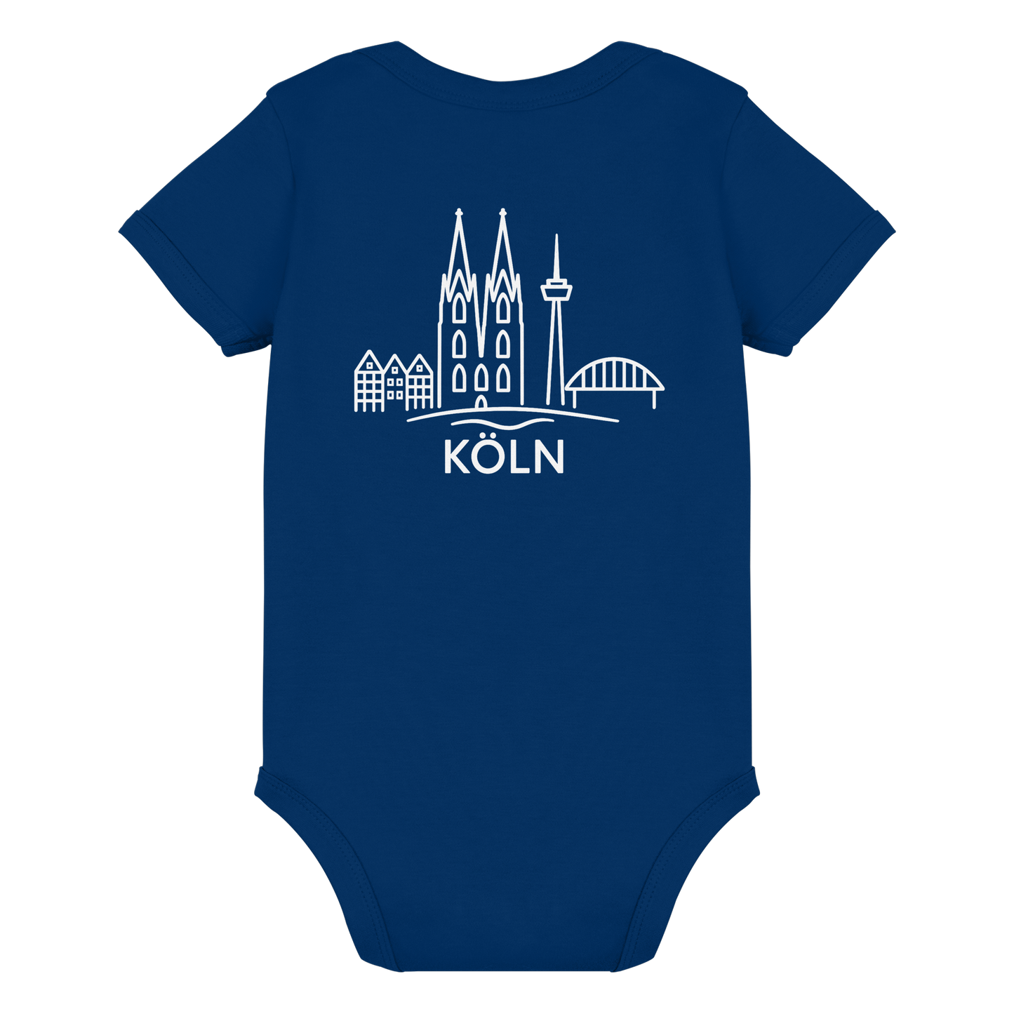 Köln Skyline (großer Druck auf dem Rücken) - Organic Baby Bodysuit