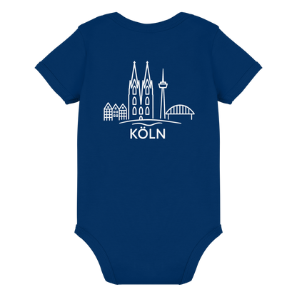 Köln Skyline (großer Druck auf dem Rücken) - Organic Baby Bodysuit