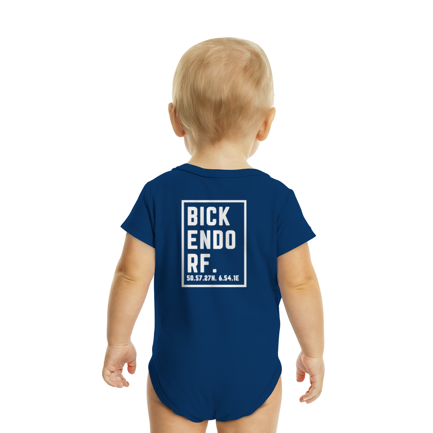 Bickendorf Koordinaten (großer Druck auf dem Rücken) - Organic Baby Bodysuit