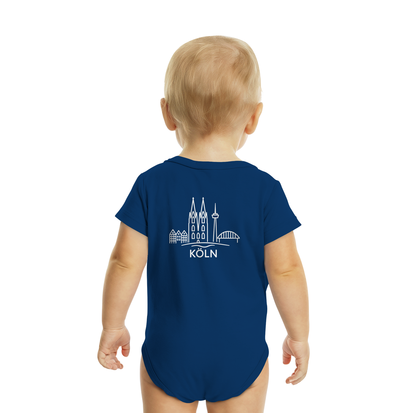 Köln Skyline (großer Druck auf dem Rücken) - Organic Baby Bodysuit