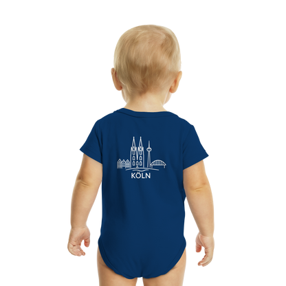 Köln Skyline (großer Druck auf dem Rücken) - Organic Baby Bodysuit
