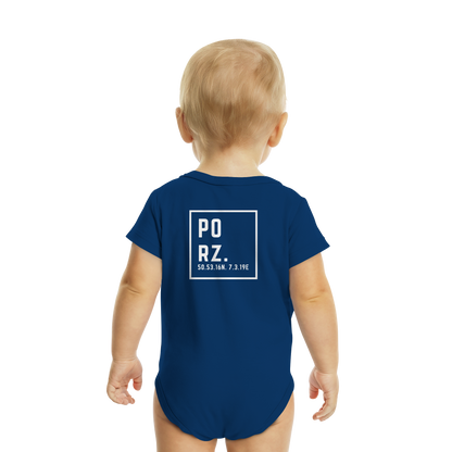Porz Koordinaten (großer Druck Rücken) - Organic Baby Bodysuit