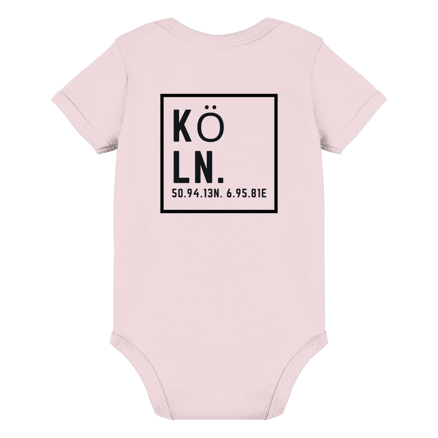 Köln Koordinaten (großer Druck auf dem Rücken) - Organic Baby Bodysuit