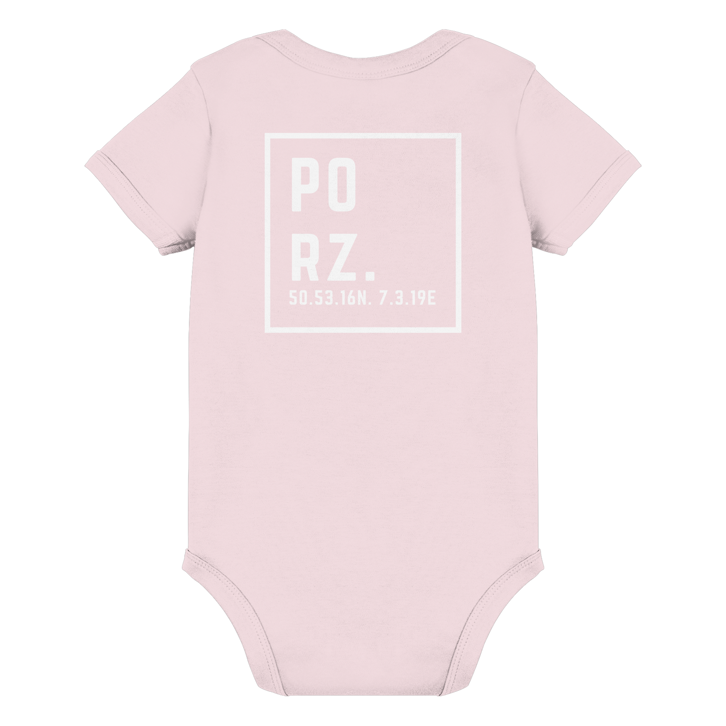 Porz Koordinaten (großer Druck Rücken) - Organic Baby Bodysuit
