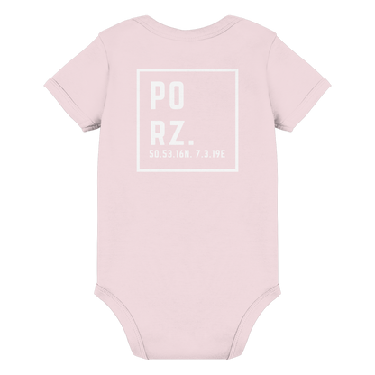 Porz Koordinaten (großer Druck Rücken) - Organic Baby Bodysuit
