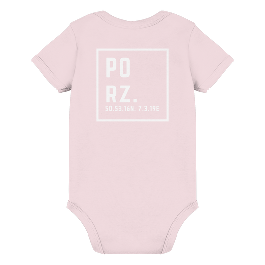 Porz Koordinaten (großer Druck Rücken) - Organic Baby Bodysuit