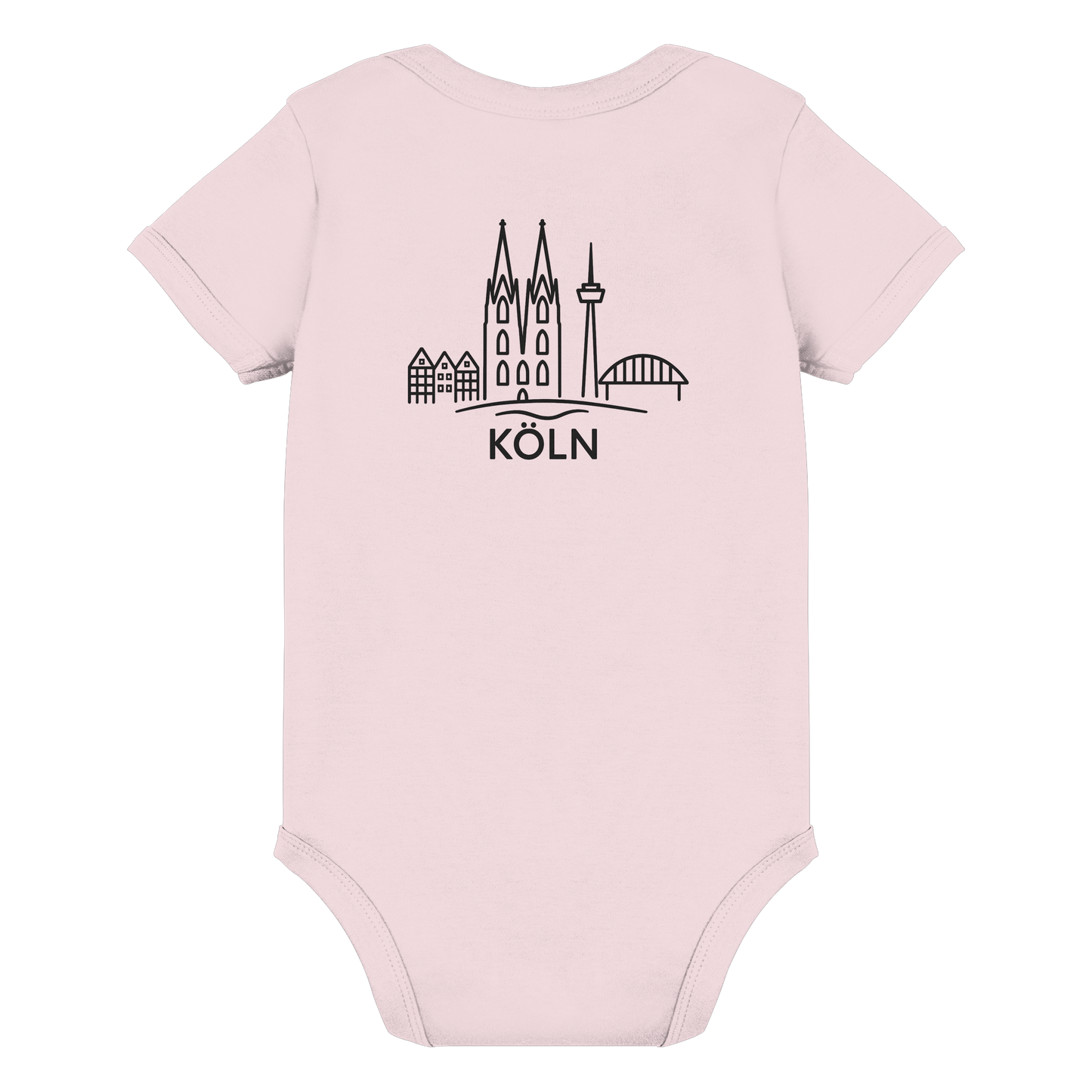 Köln Skyline (großer Druck auf dem Rücken) - Organic Baby Bodysuit