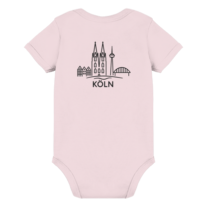 Köln Skyline (großer Druck auf dem Rücken) - Organic Baby Bodysuit