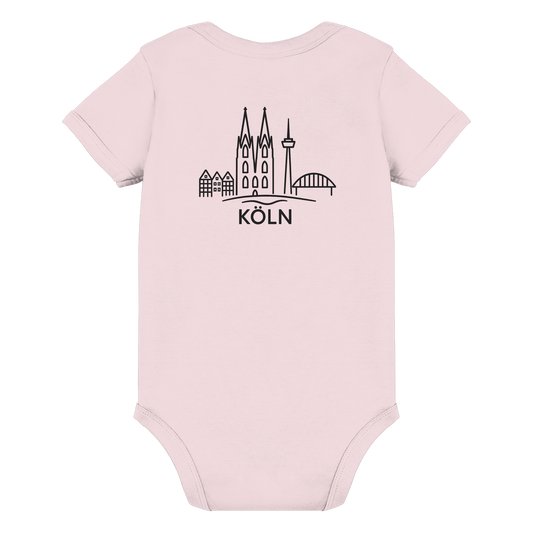 Köln Skyline (großer Druck auf dem Rücken) - Organic Baby Bodysuit