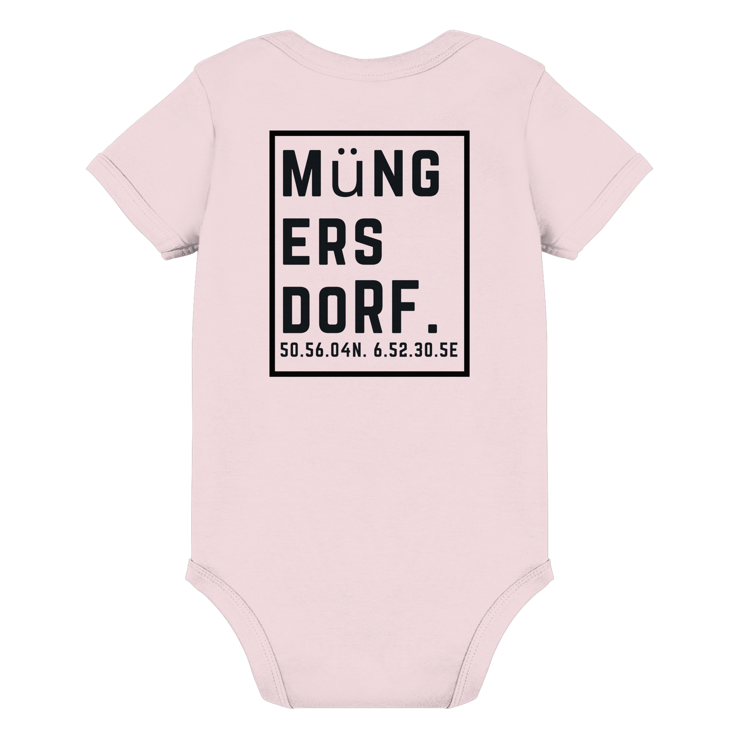 Müngersdorf Koordinaten (großer Druck auf dem Rücken) - Organic Baby Bodysuit