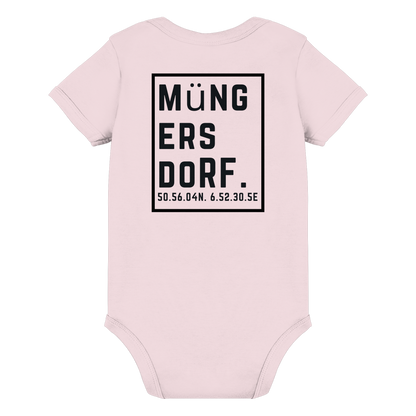 Müngersdorf Koordinaten (großer Druck auf dem Rücken) - Organic Baby Bodysuit