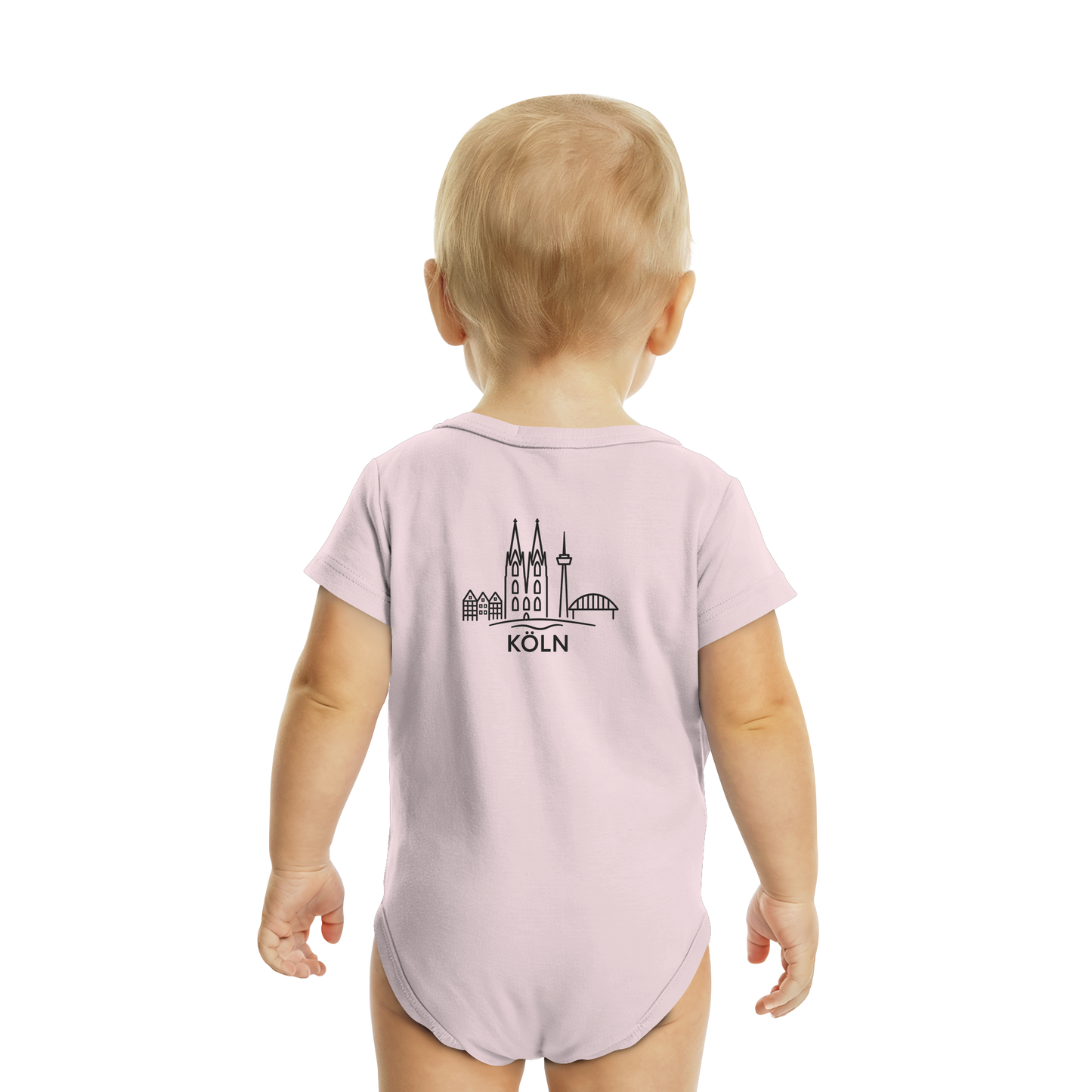 Köln Skyline (großer Druck auf dem Rücken) - Organic Baby Bodysuit