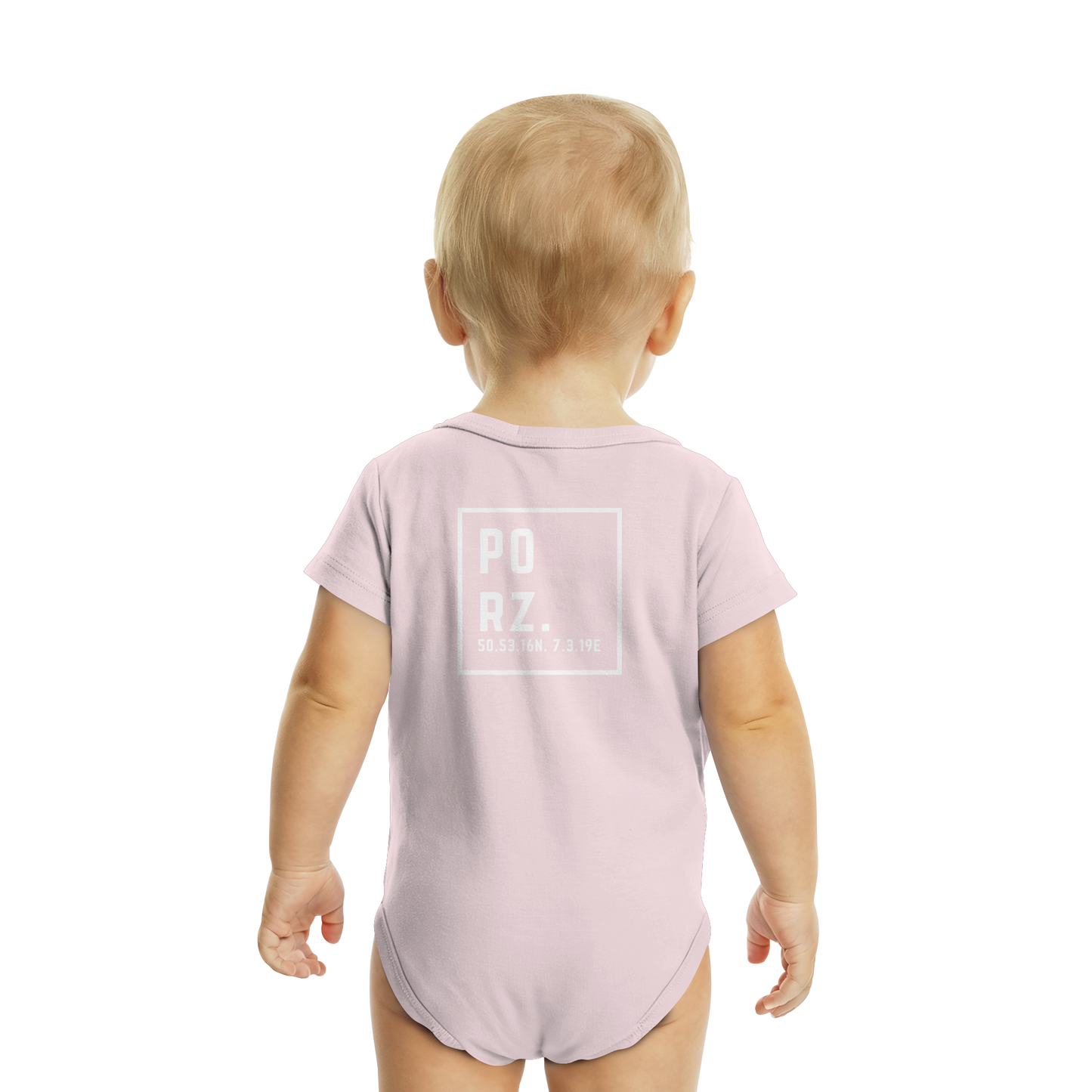 Porz Koordinaten (großer Druck Rücken) - Organic Baby Bodysuit