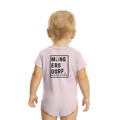 Müngersdorf Koordinaten (großer Druck auf dem Rücken) - Organic Baby Bodysuit