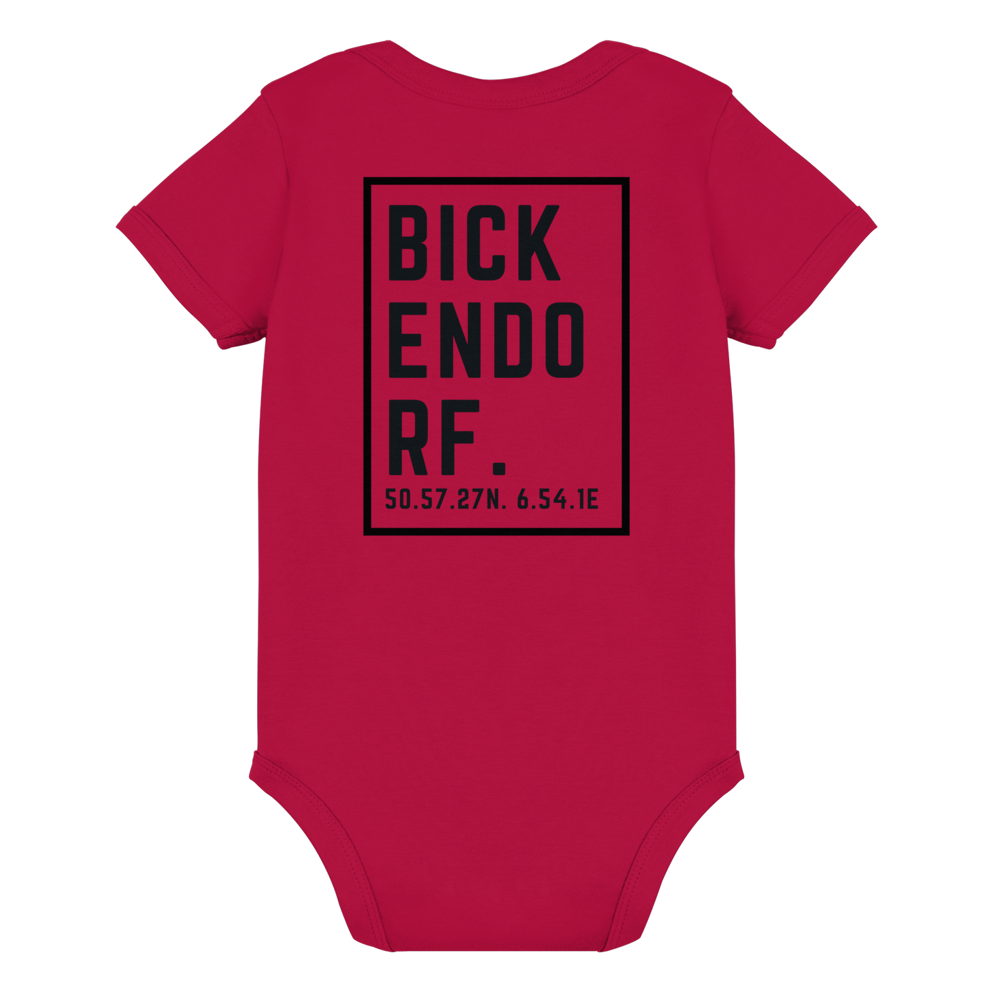 Bickendorf Koordinaten (großer Druck Rücken) - Organic Baby Bodysuit