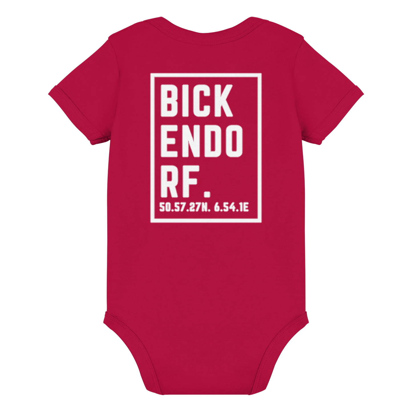 Bickendorf Koordinaten (großer Druck auf dem Rücken) - Organic Baby Bodysuit
