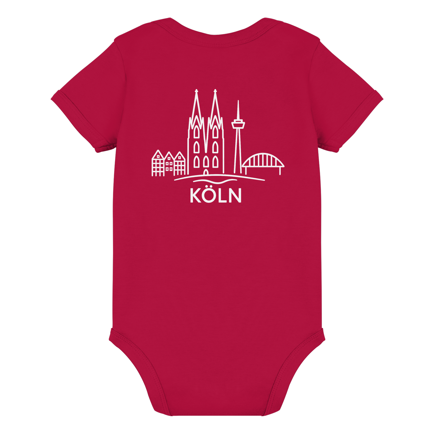 Köln Skyline (großer Druck auf dem Rücken) - Organic Baby Bodysuit