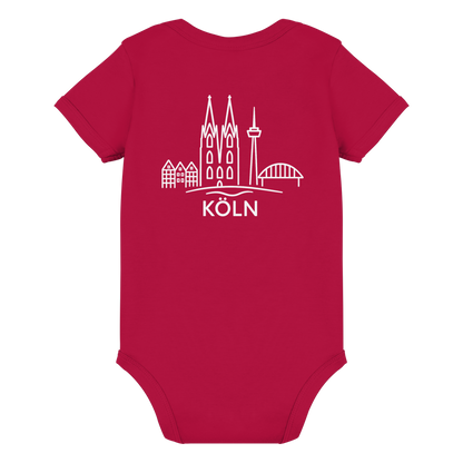 Köln Skyline (großer Druck auf dem Rücken) - Organic Baby Bodysuit