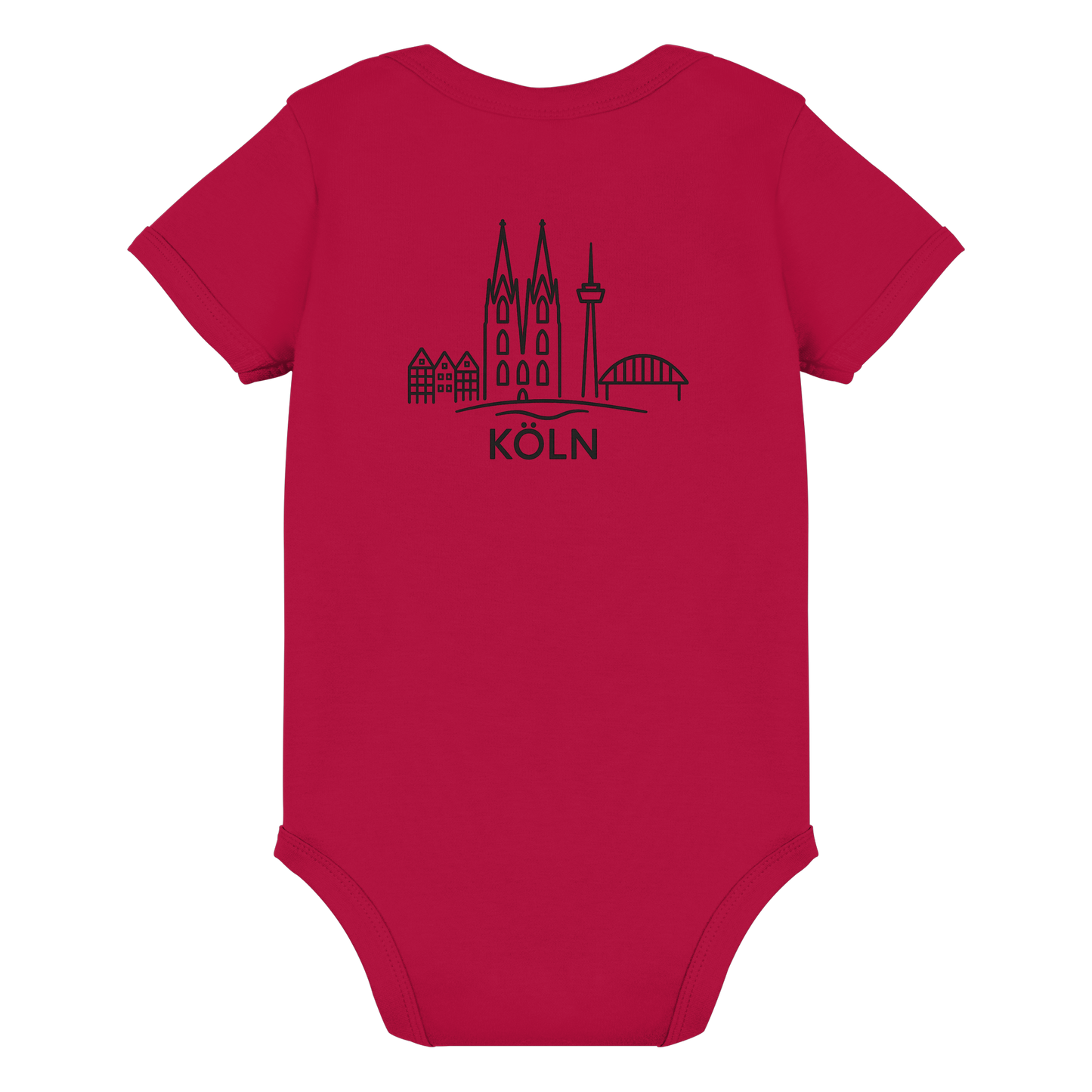 Köln Skyline (großer Druck auf dem Rücken) - Organic Baby Bodysuit