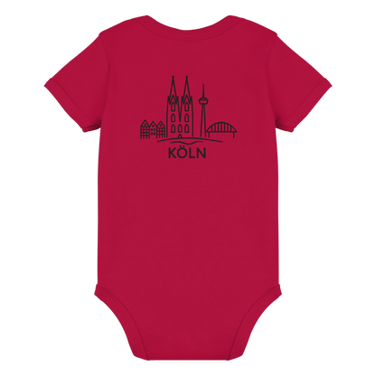 Köln Skyline (großer Druck auf dem Rücken) - Organic Baby Bodysuit