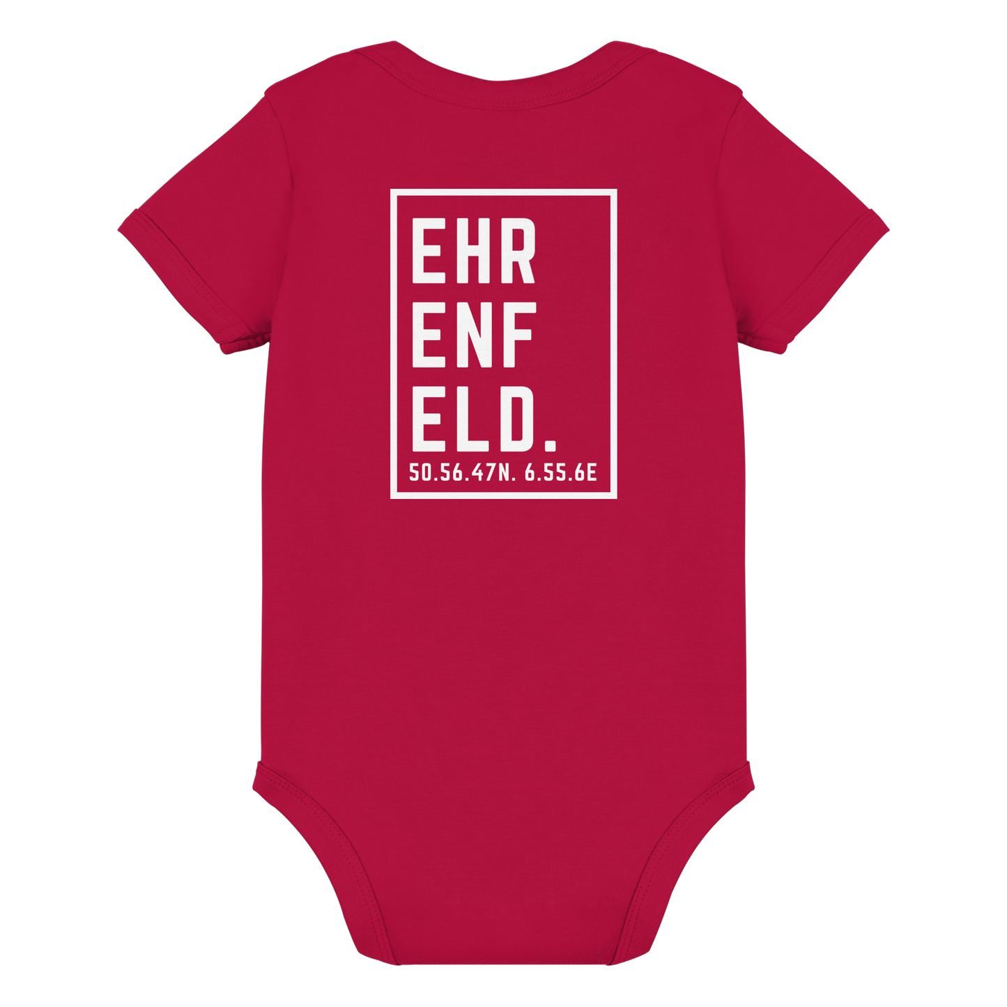 Ehrenfeld Koordinaten (großer Druck auf dem Rücken) - Organic Baby Bodysuit