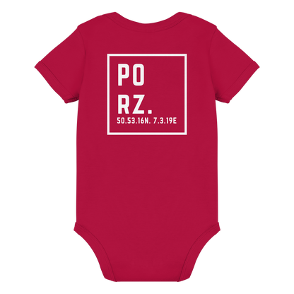 Porz Koordinaten (großer Druck Rücken) - Organic Baby Bodysuit