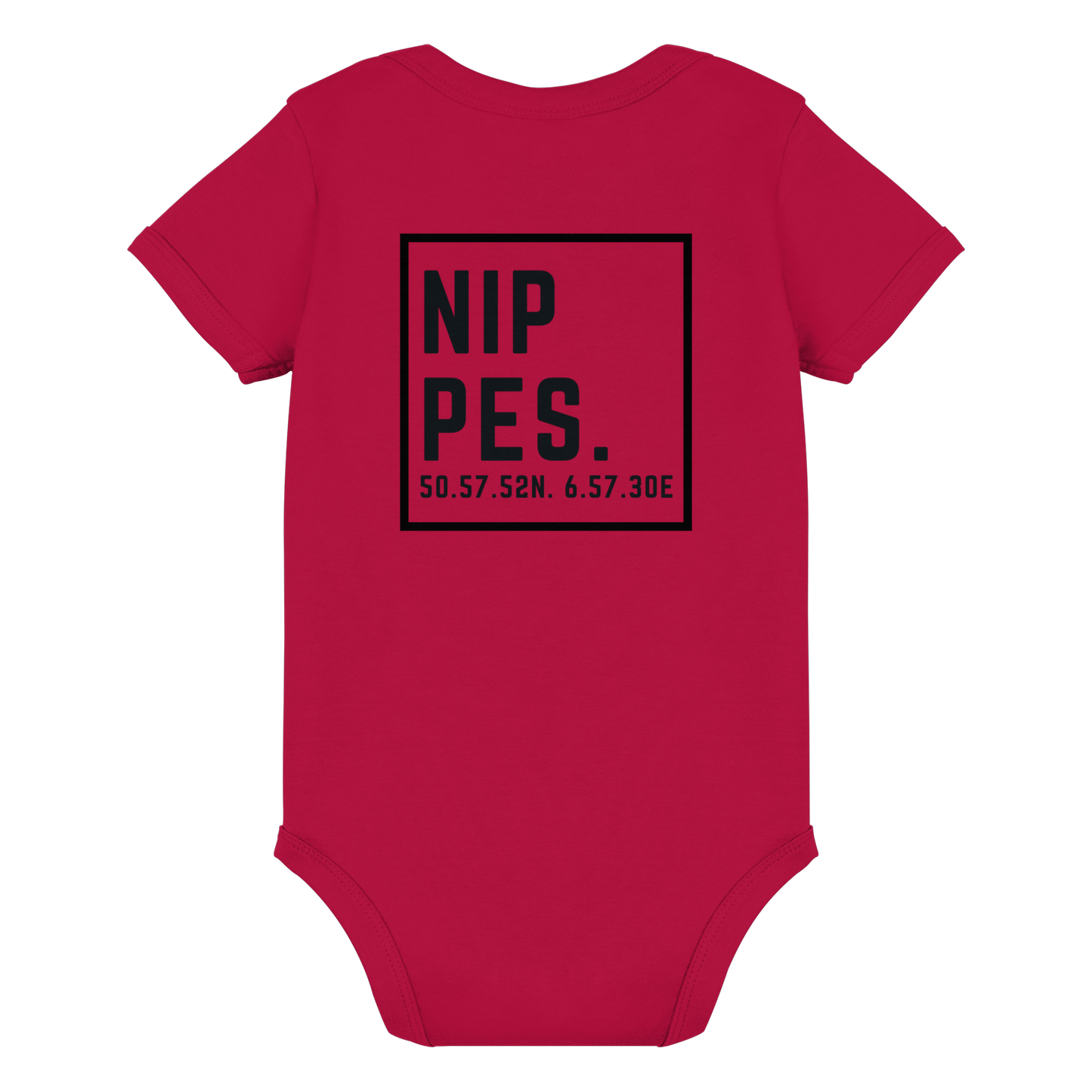 Nippes Koordinaten (großer Druck auf dem Rücken) - Organic Baby Bodysuit