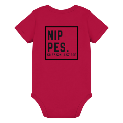 Nippes Koordinaten (großer Druck auf dem Rücken) - Organic Baby Bodysuit