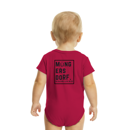Müngersdorf Koordinaten (großer Druck auf dem Rücken) - Organic Baby Bodysuit