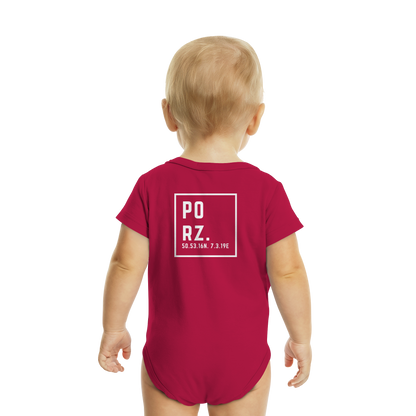 Porz Koordinaten (großer Druck Rücken) - Organic Baby Bodysuit