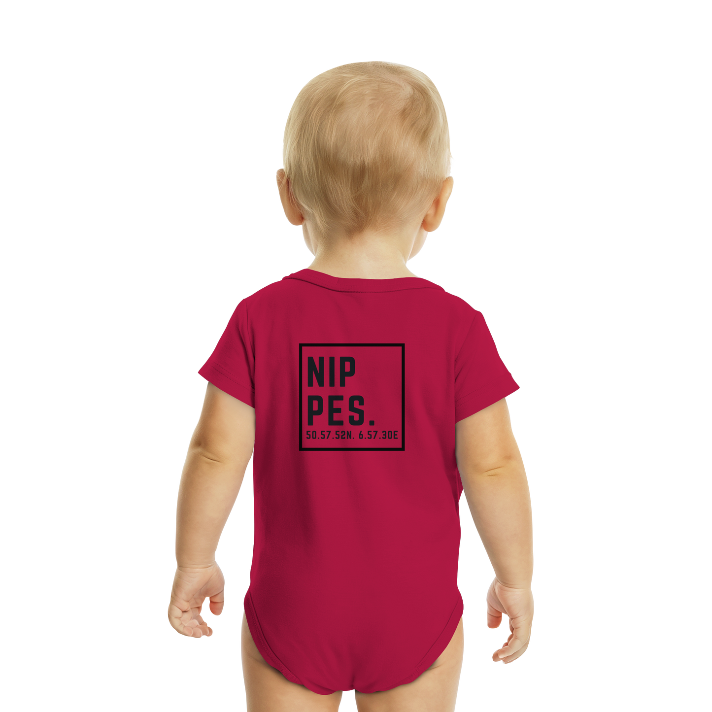 Nippes Koordinaten (großer Druck auf dem Rücken) - Organic Baby Bodysuit