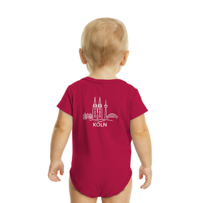 Köln Skyline (großer Druck auf dem Rücken) - Organic Baby Bodysuit