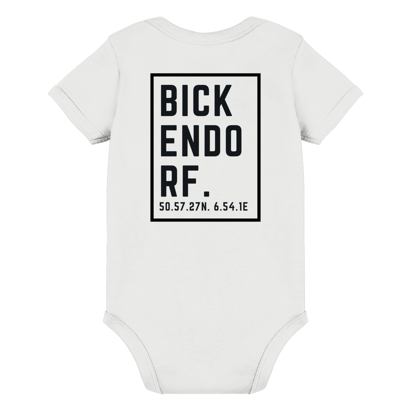 Bickendorf Koordinaten (großer Druck Rücken) - Organic Baby Bodysuit