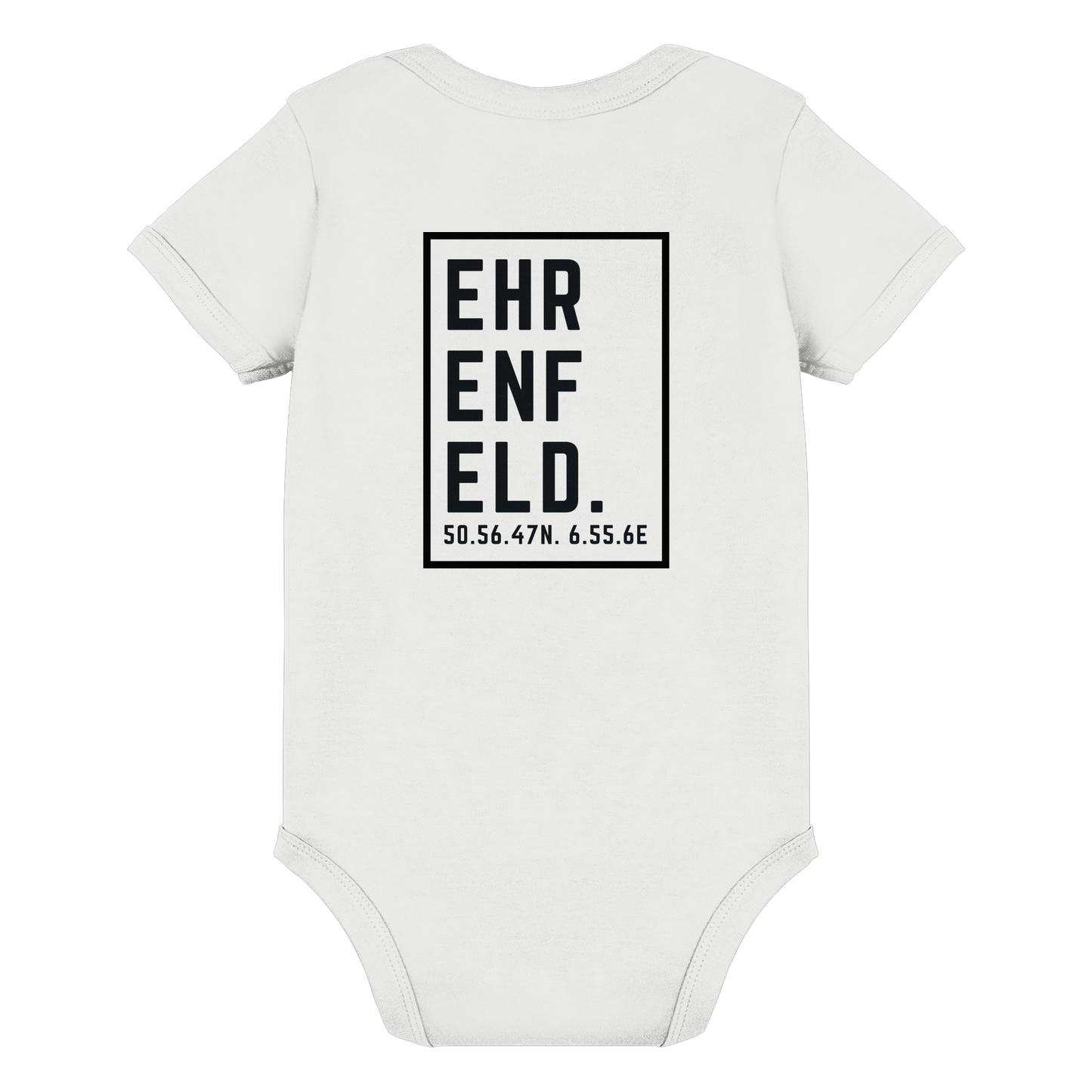 Ehrenfeld Koordinaten (großer Druck auf dem Rücken) - Organic Baby Bodysuit