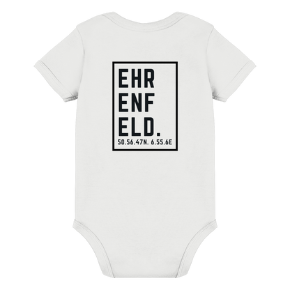 Ehrenfeld Koordinaten (großer Druck auf dem Rücken) - Organic Baby Bodysuit