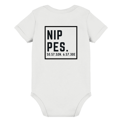 Nippes Koordinaten (großer Druck auf dem Rücken) - Organic Baby Bodysuit