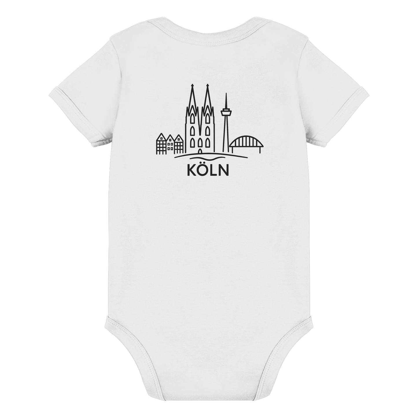 Köln Skyline (großer Druck auf dem Rücken) - Organic Baby Bodysuit