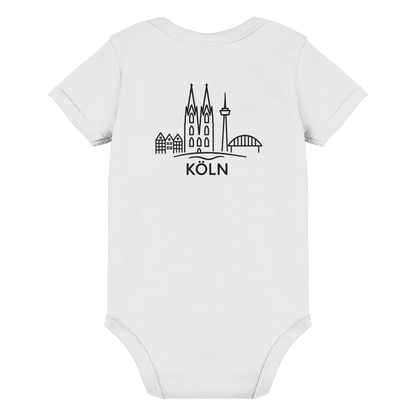 Köln Skyline (großer Druck auf dem Rücken) - Organic Baby Bodysuit