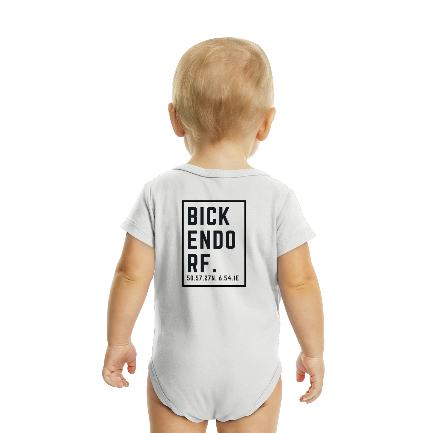 Bickendorf Koordinaten (großer Druck Rücken) - Organic Baby Bodysuit