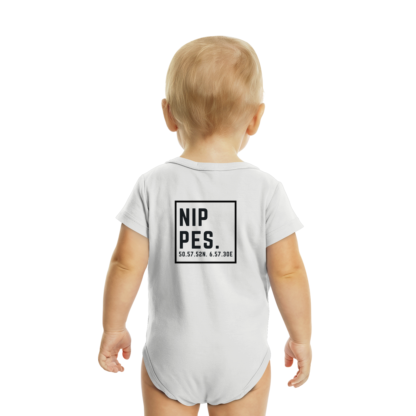 Nippes Koordinaten (großer Druck auf dem Rücken) - Organic Baby Bodysuit