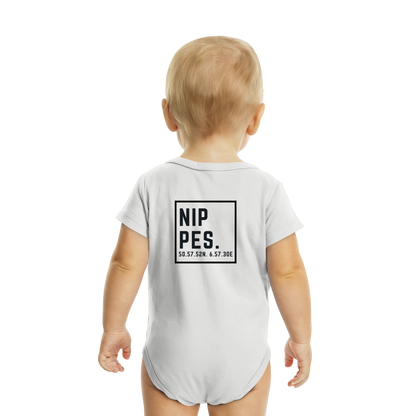 Nippes Koordinaten (großer Druck auf dem Rücken) - Organic Baby Bodysuit