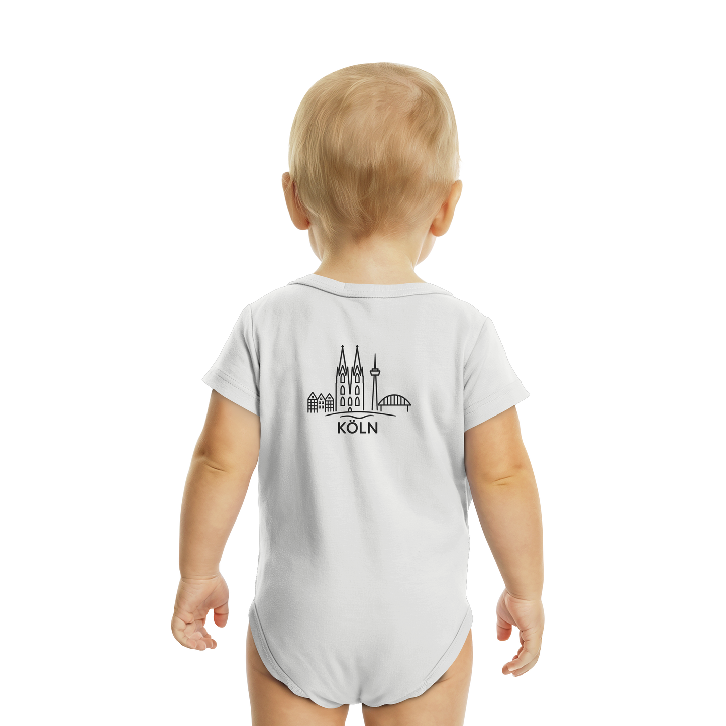 Köln Skyline (großer Druck auf dem Rücken) - Organic Baby Bodysuit