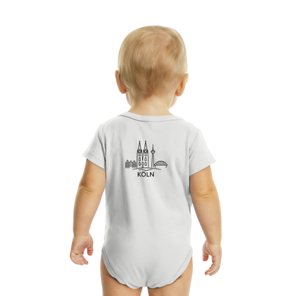 Köln Skyline (großer Druck auf dem Rücken) - Organic Baby Bodysuit