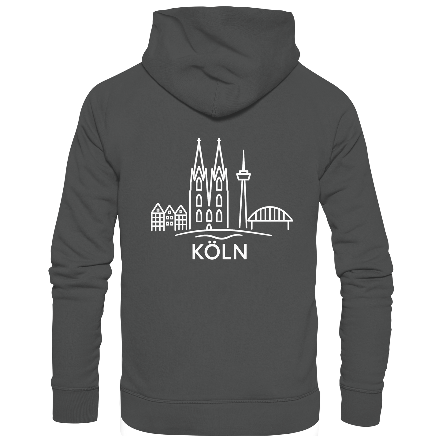 Köln Skyline (großer Druck auf dem Rücken) - Organic Basic Hoodie