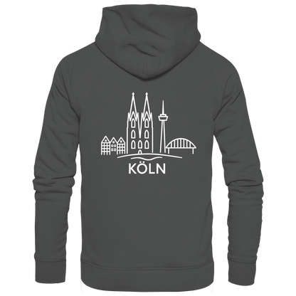Köln Skyline (großer Druck auf dem Rücken) - Organic Basic Hoodie