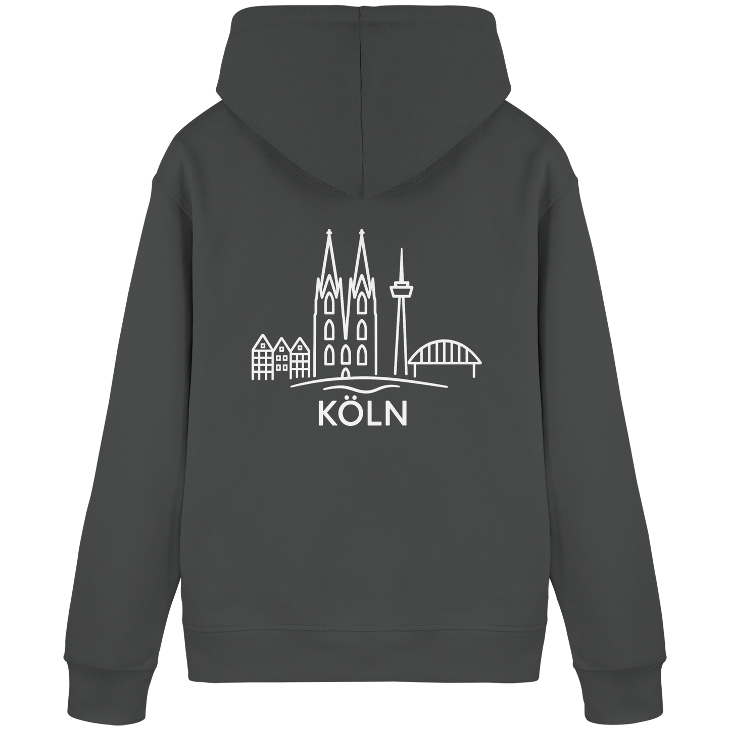 Köln Skyline (großer Druck auf dem Rücken) - Organic Basic Hoodie