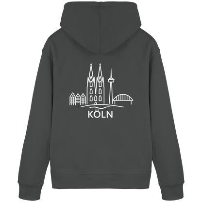 Köln Skyline (großer Druck auf dem Rücken) - Organic Basic Hoodie