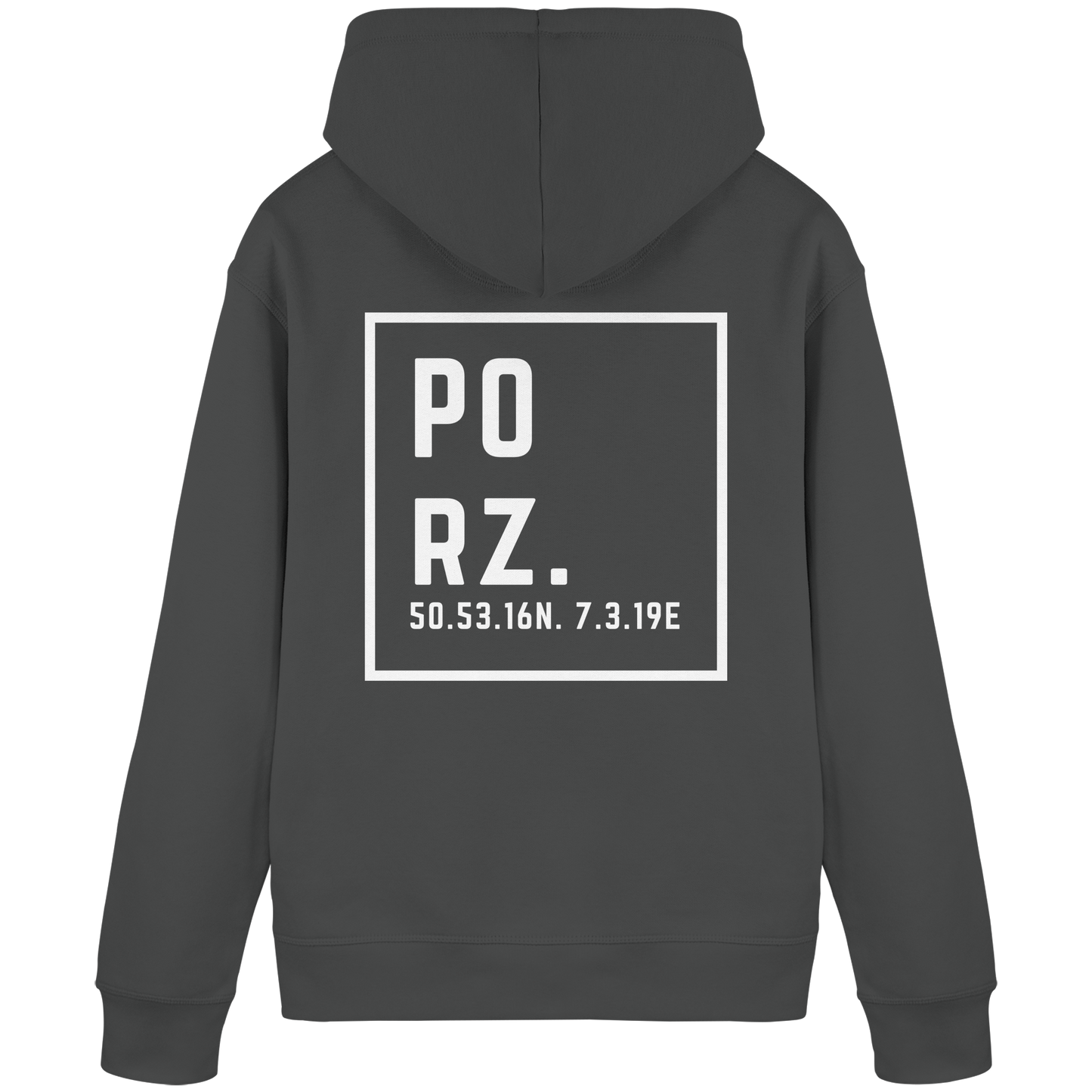 Porz Koordinaten (großer Druck Rücken)  Organic Basic Hoodie